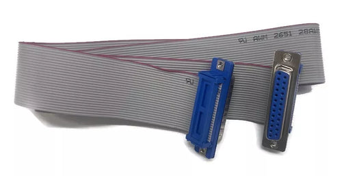 2' 2ft DB25 Male to DB25 Female 25-wire 28AWG Flat Ribbon Cable for Data RS232