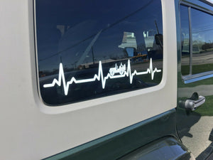 Jeep Wrangler EKG HEARTBEAT (22.5" x 4") - Vinyl Decal / Sticker for Jeep CJ YJ TJ JK LJ