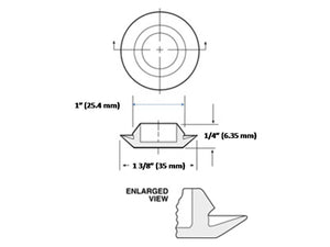 (20) 1" Inch Plastic Snap-In FLUSH MOUNT HOLE PLUG for Sheet Metal Fit Fender