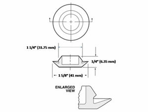 (4) 1-1/4 Inch Black Plastic FLUSH MOUNT HOLE PLUG - Sheet Metal Auto Body Panel